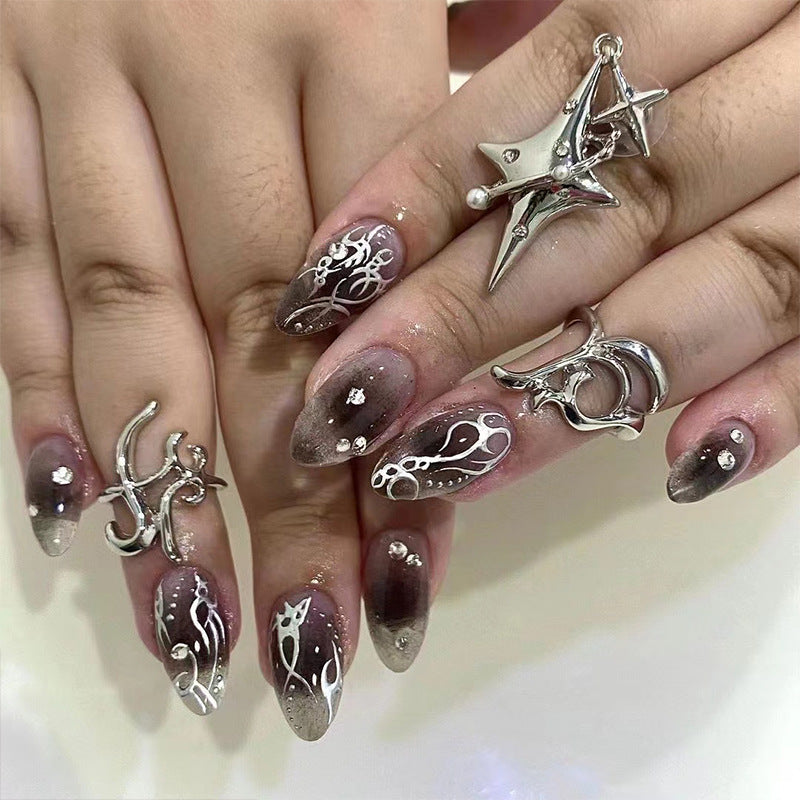 Geometric Press-On Nails 10 Pieces