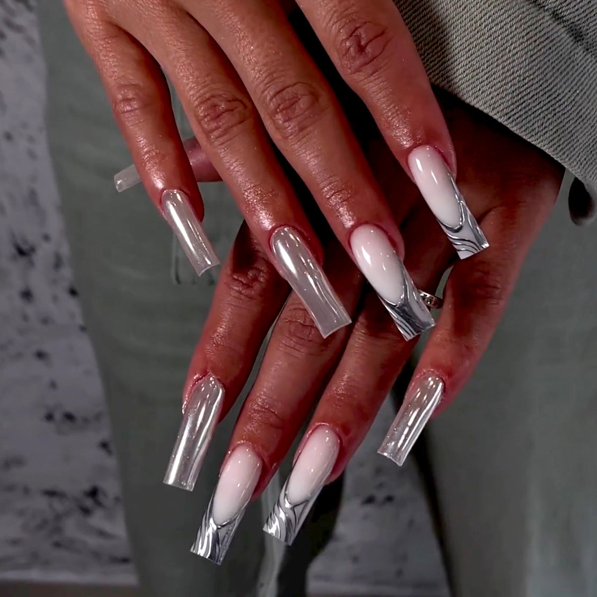 Handcrafted Floral Nail Set 10 Pieces