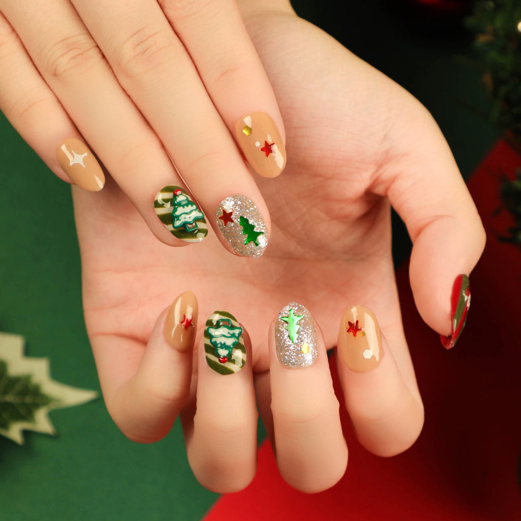 Stunning Glitter Nail Set 10 Pieces