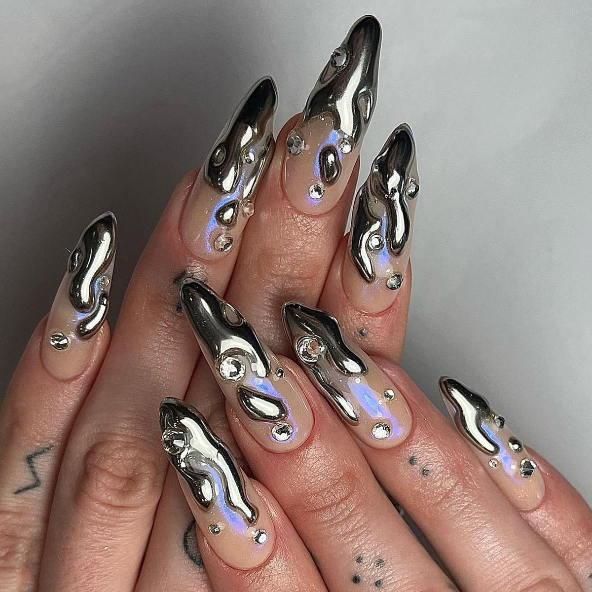 Crystal Designer Nail Set 10 Pieces
