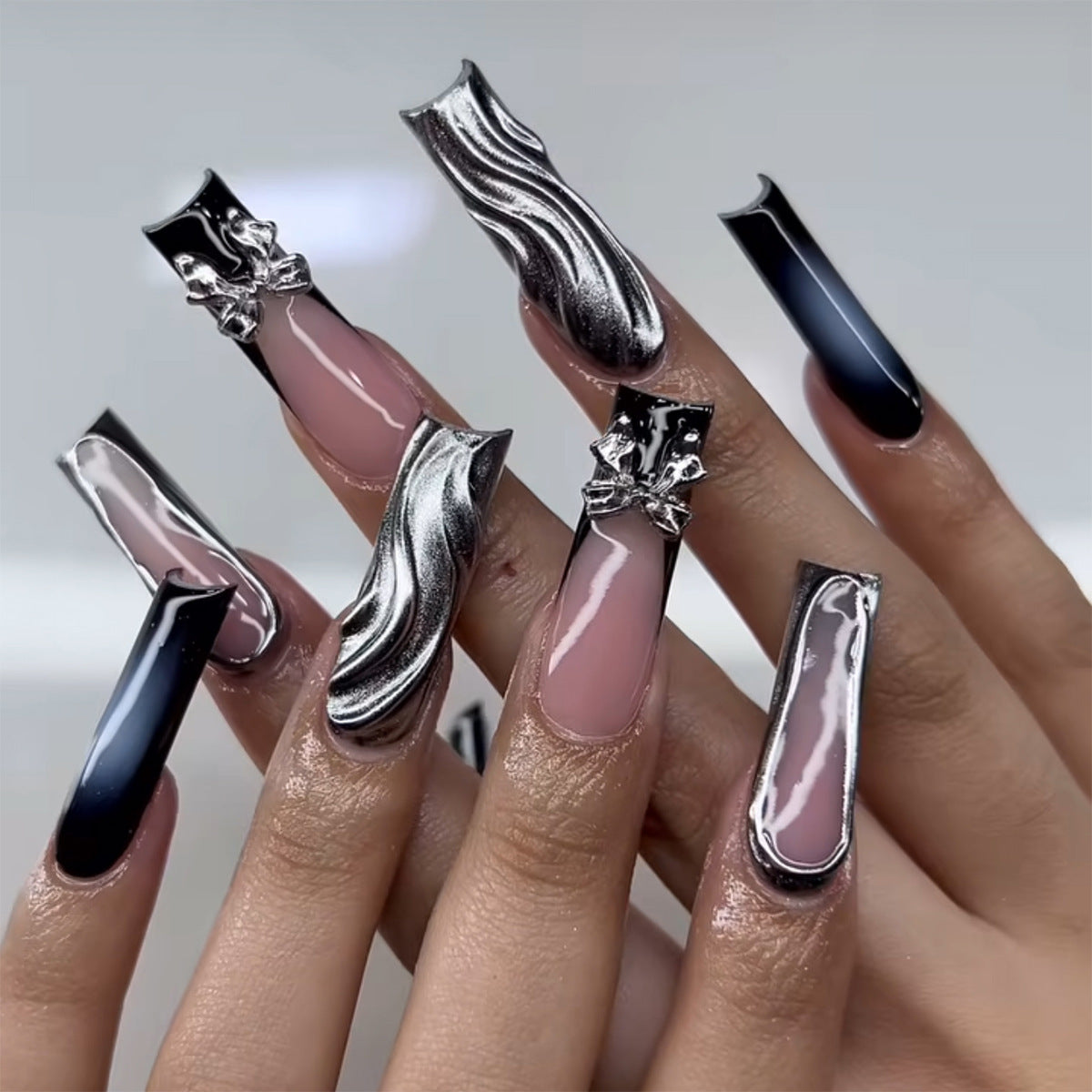 Handcrafted French Nail Set 10 Pieces