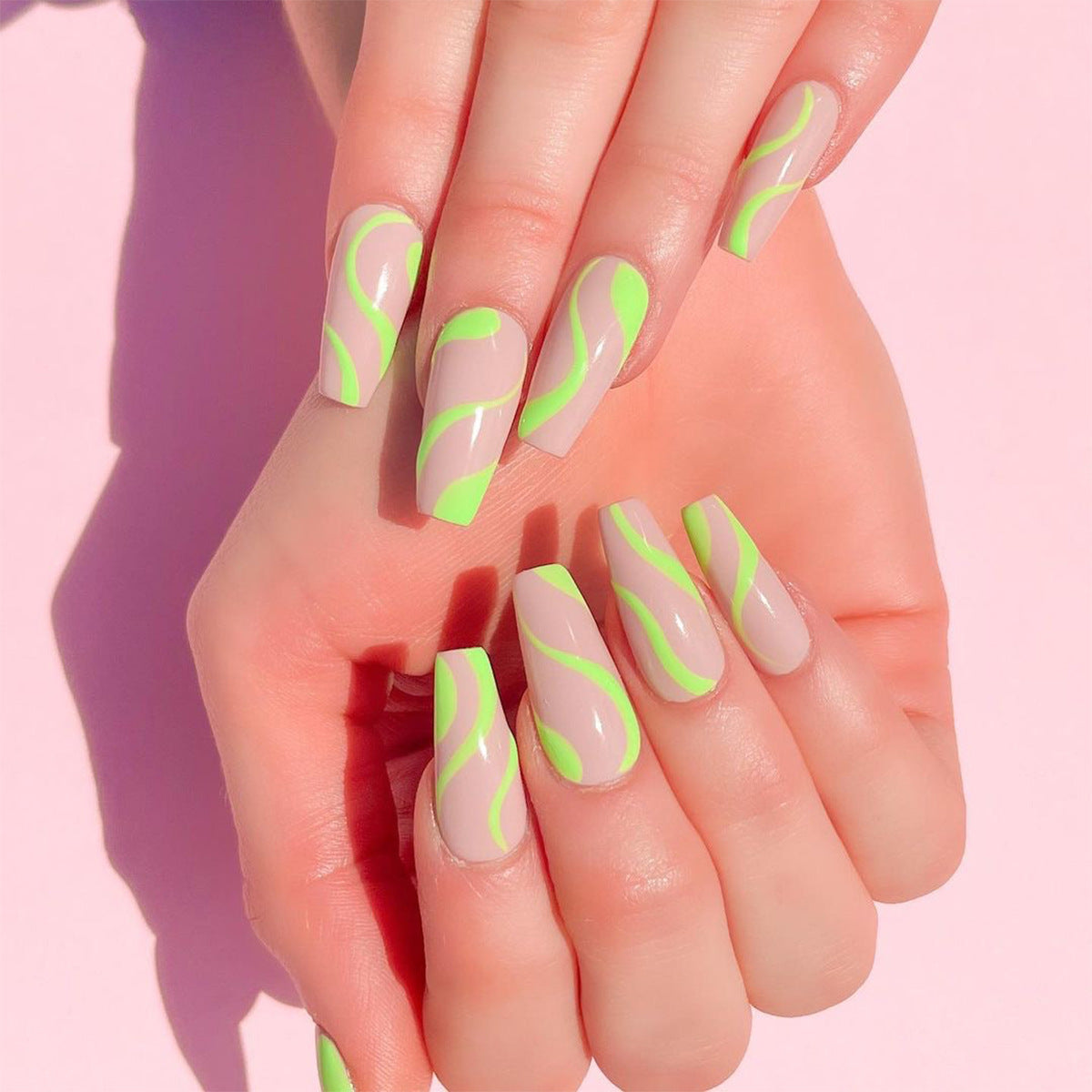 Geometric Fake Nails Set 10 Pieces