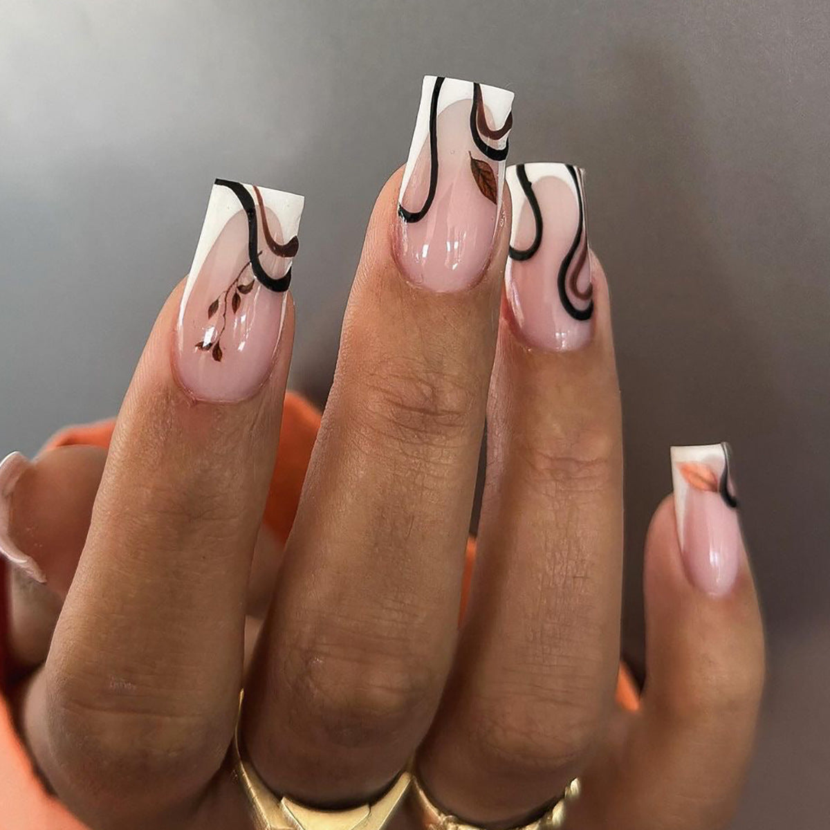 Marble Fake Nails Set 10 Pieces