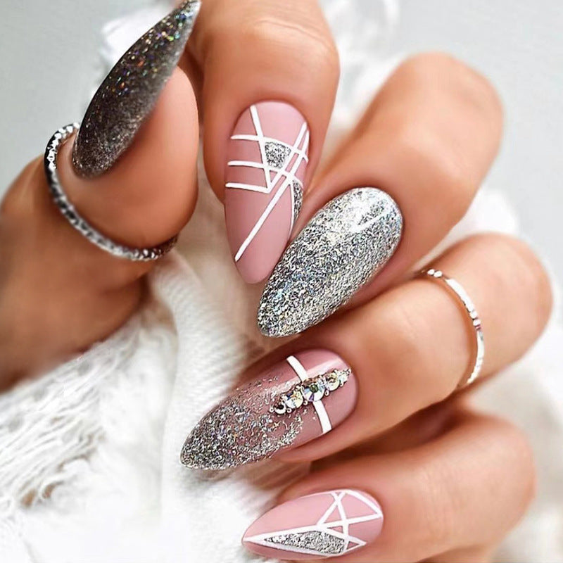 Winter Fake Nails Set 10 Pieces