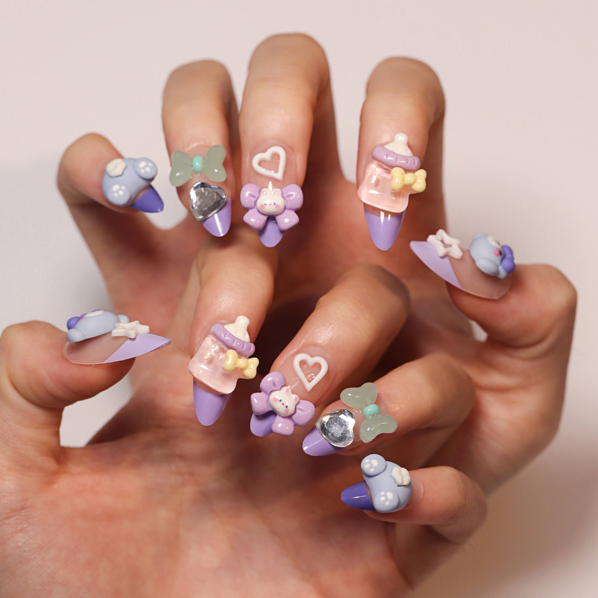 Summer Fake Nails Set 10 Pieces