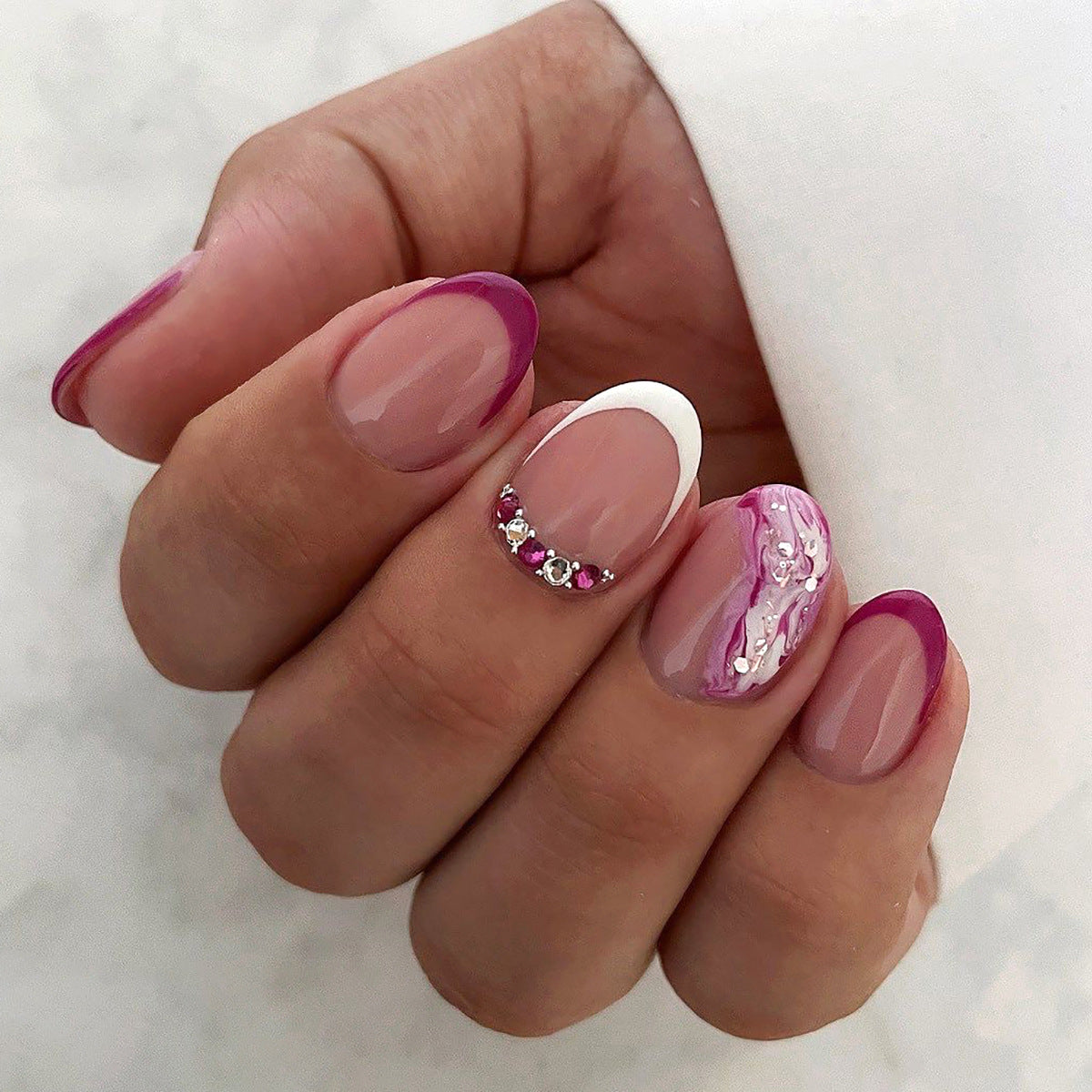 Beautiful Bridal Nail Set 10 Pieces