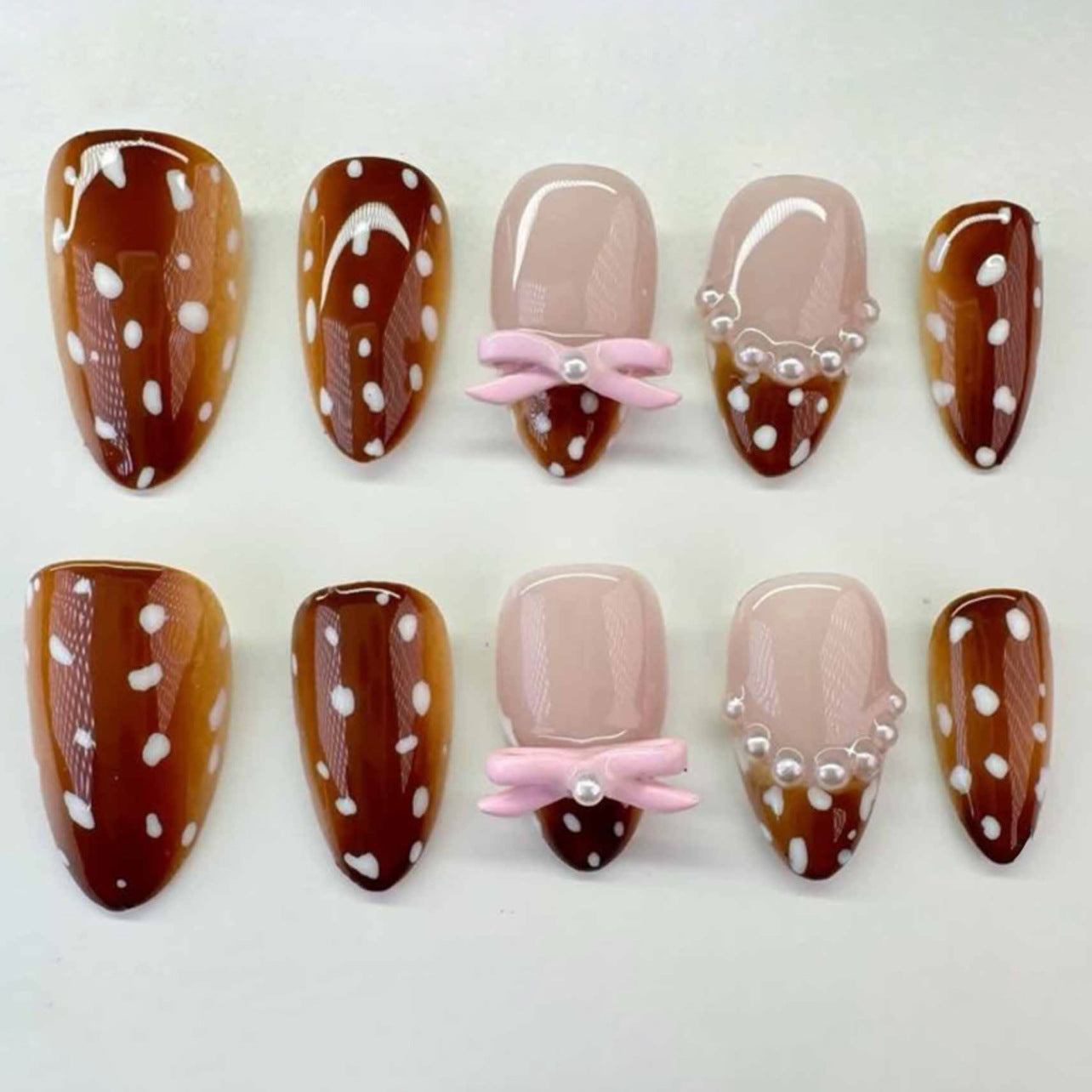 Marble Fake Nails Set 10 Pieces