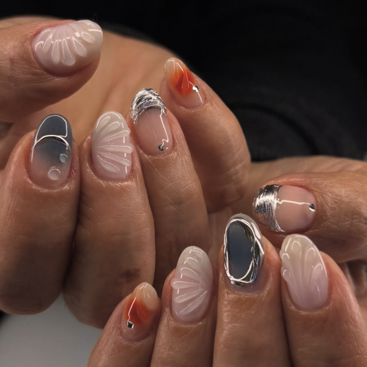 Autumn Fake Nails Set 10 Pieces