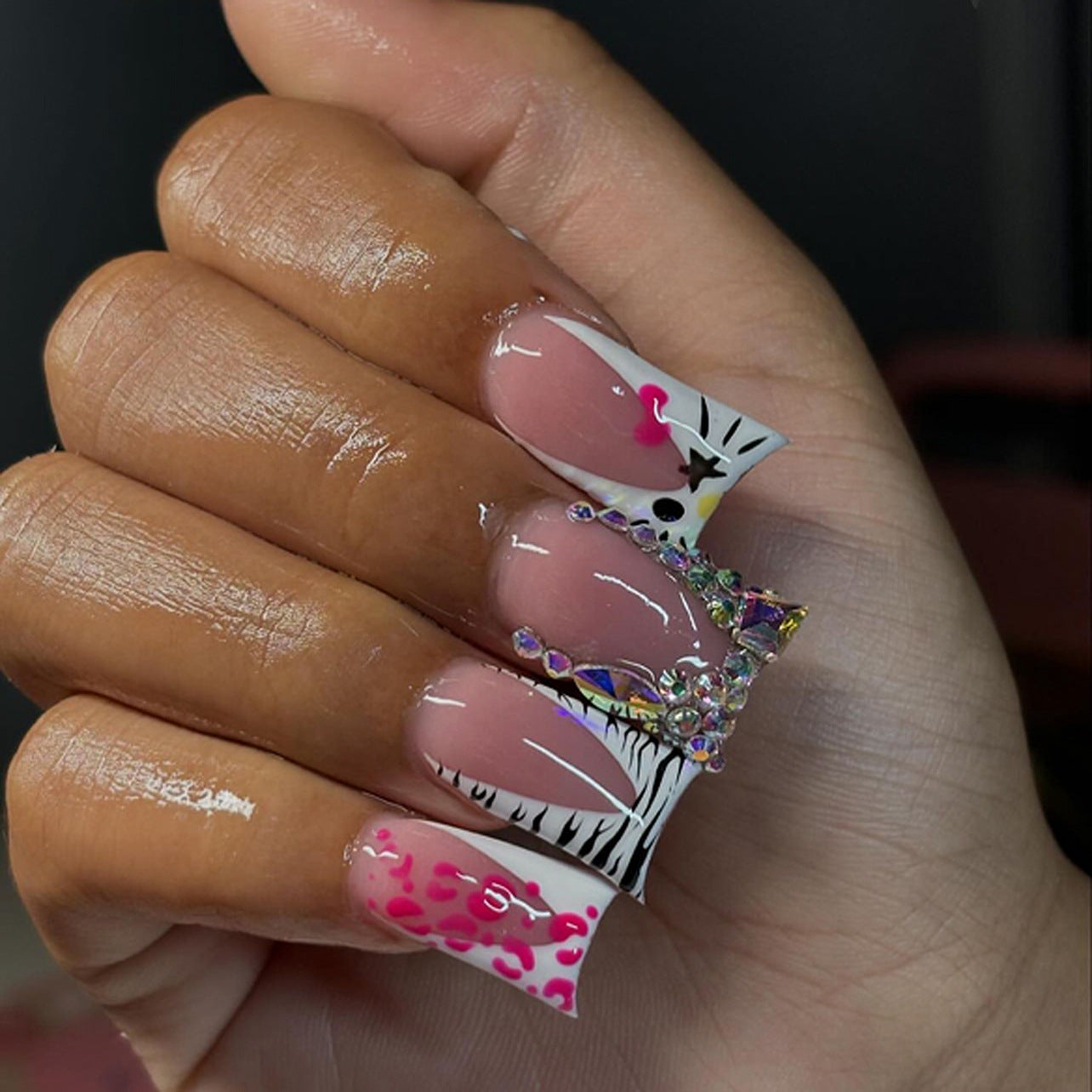 Beautiful Glitter Nail Set 10 Pieces