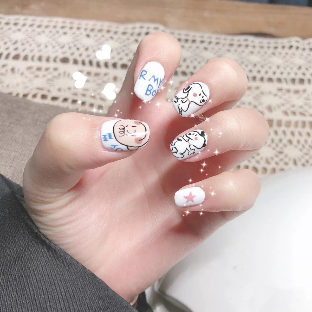 Floral Fake Nails Set 10 Pieces