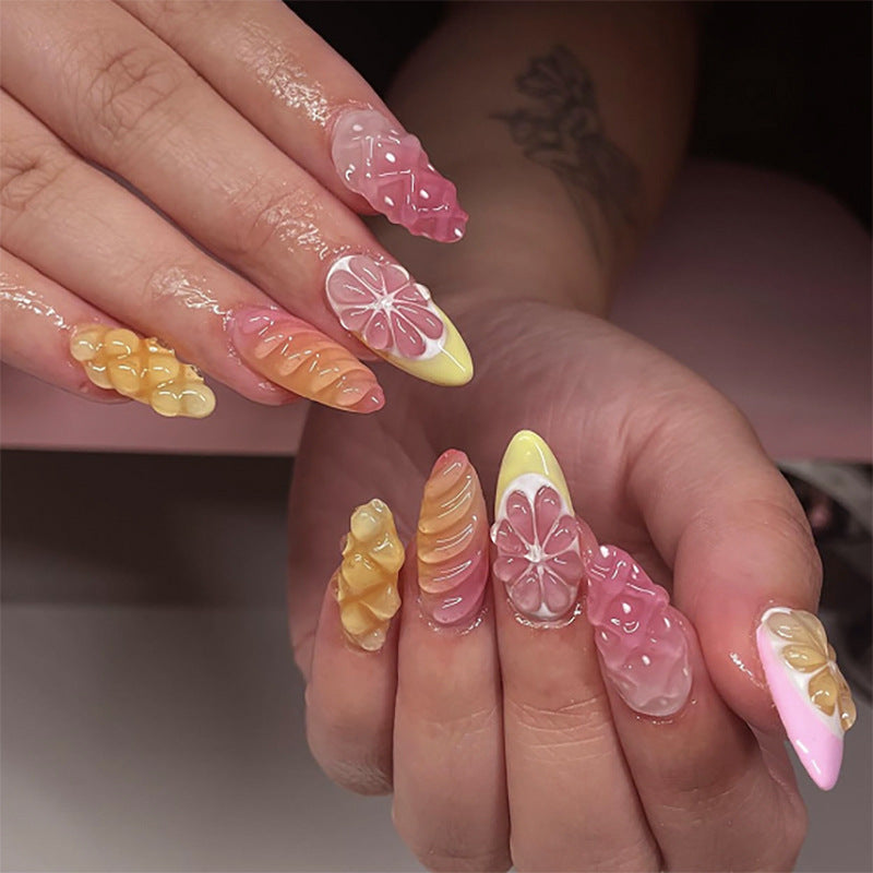 Pearl Fake Nails Set 10 Pieces