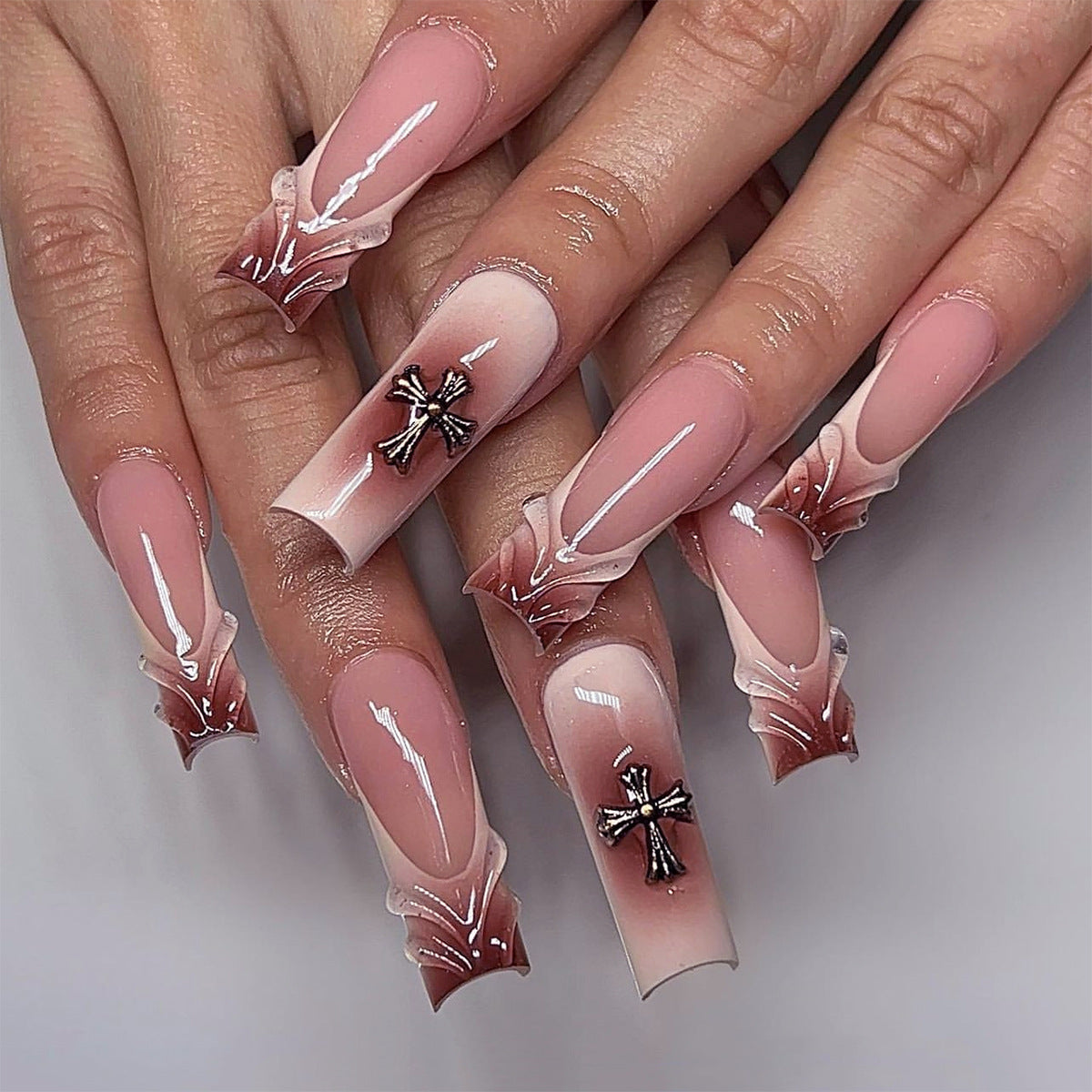 Handcrafted French Nail Set 10 Pieces