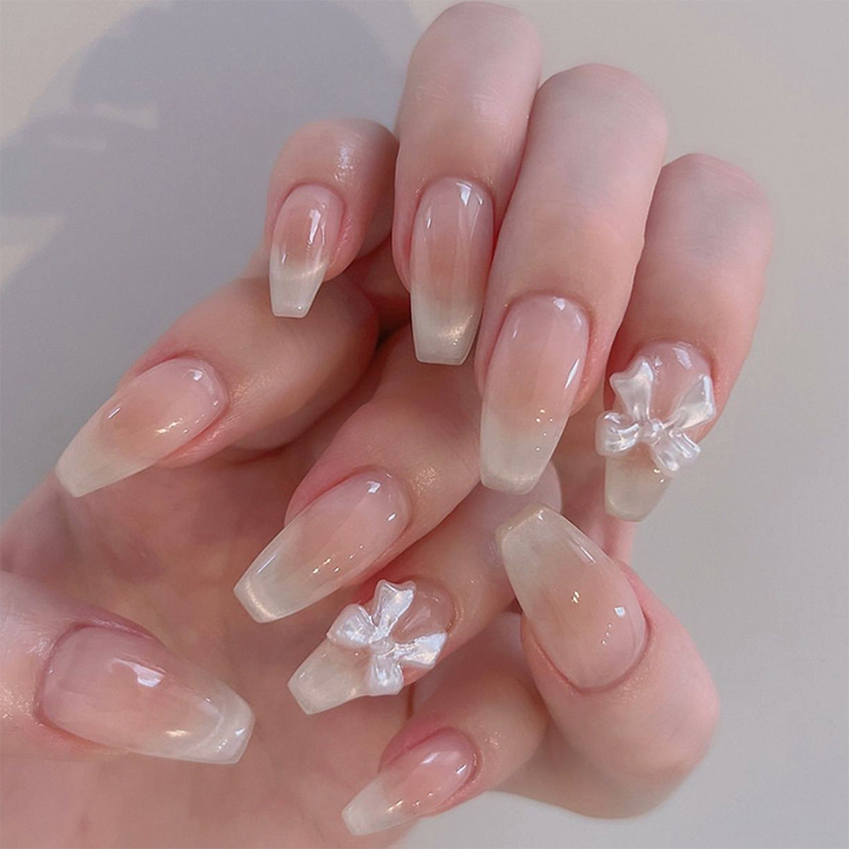 Nude Designer Nail Set 10 Pieces