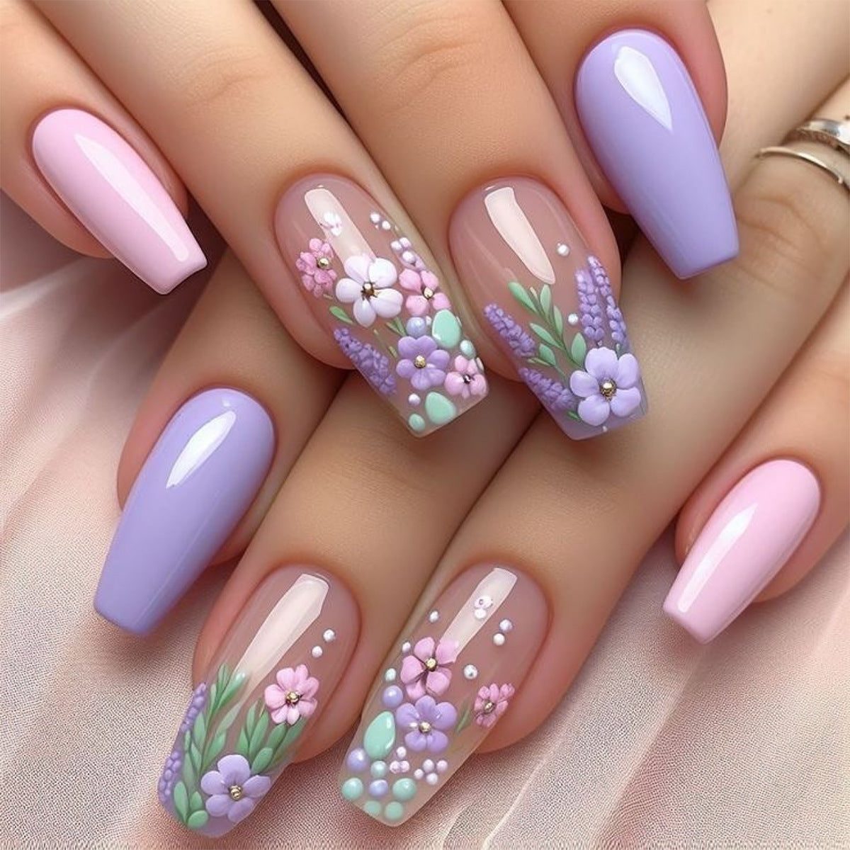 Handcrafted Valentine Nail Set 10 Pieces
