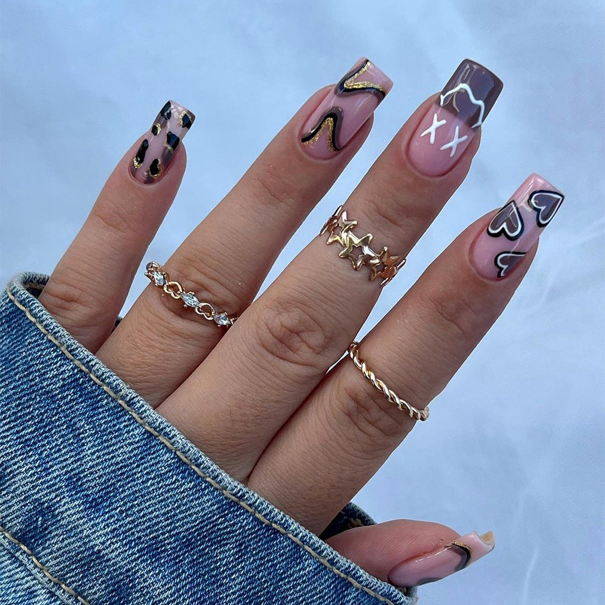Bohemian Fake Nails Set 10 Pieces