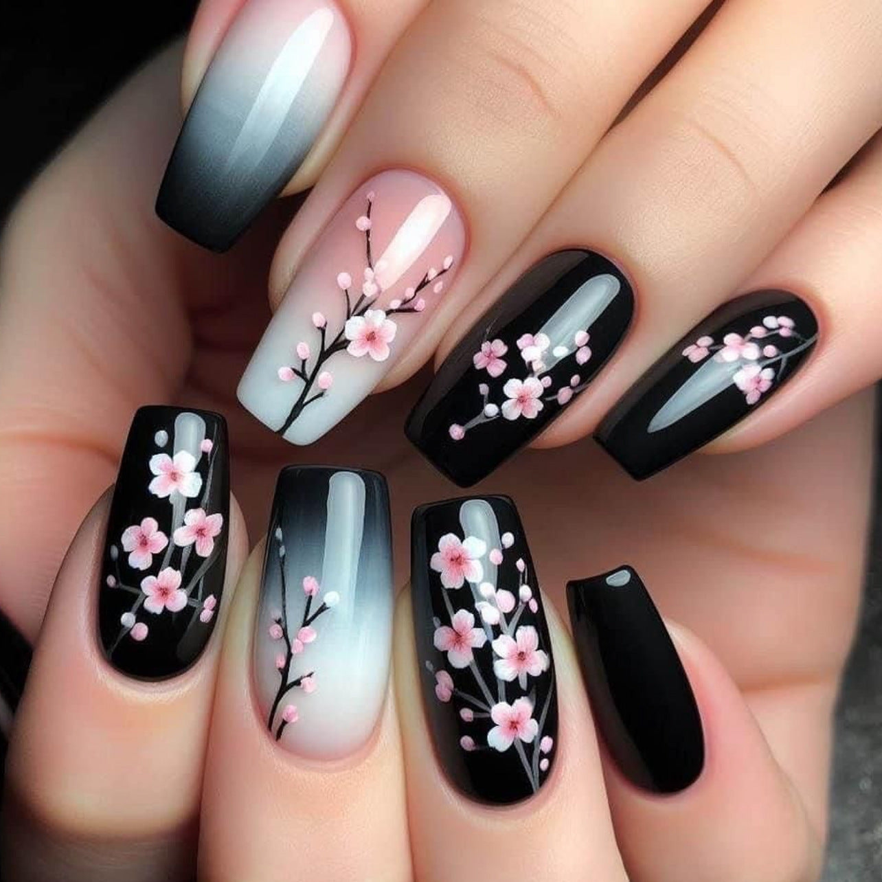 Summer Fake Nails Set 10 Pieces