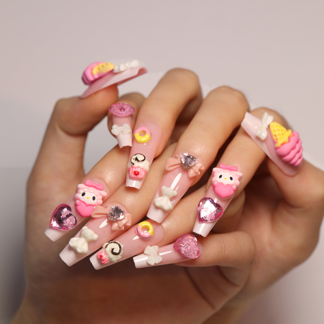 Floral Designer Nail Set 10 Pieces
