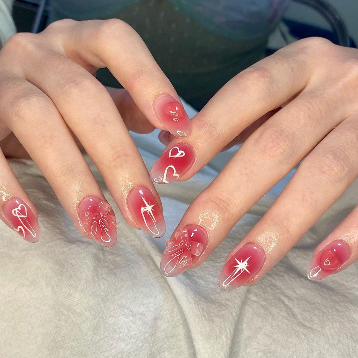 Beautiful Crystal Nail Set 10 Pieces