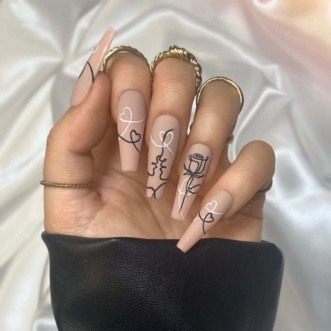 Glitter Fake Nails Set 10 Pieces