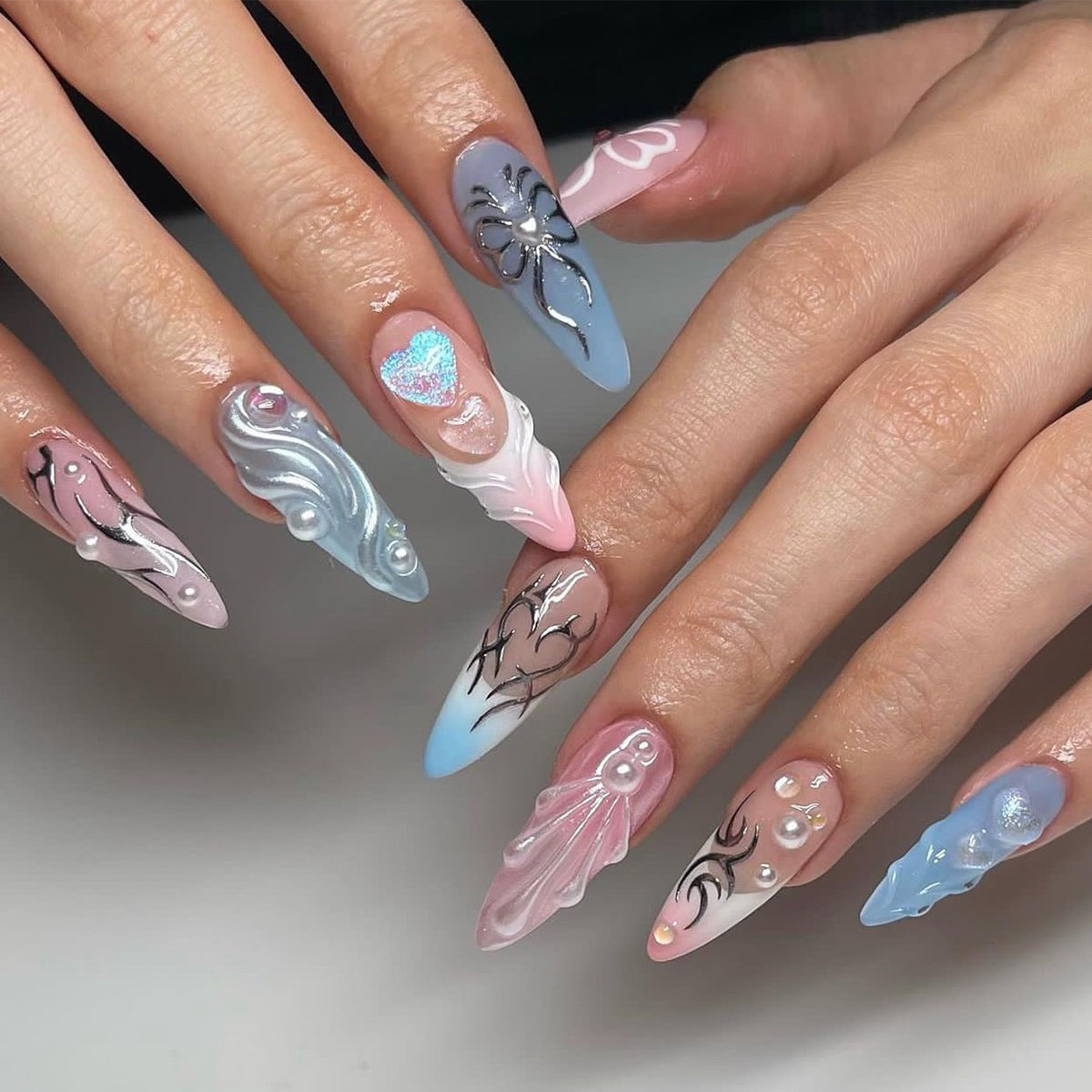Stunning Elegant Nail Set 10 Pieces