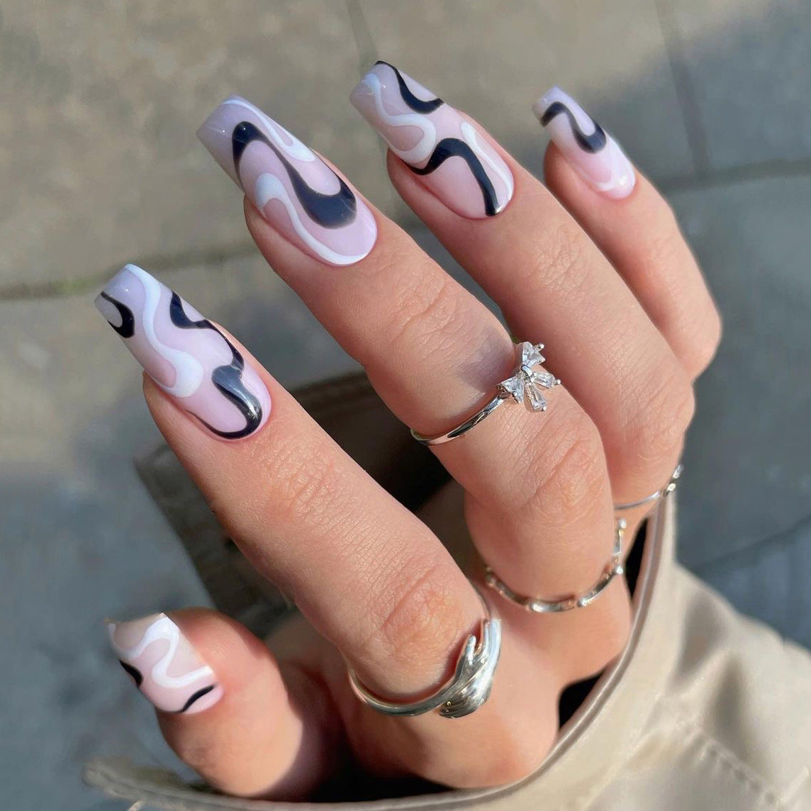 Stunning Glitter Nail Set 10 Pieces
