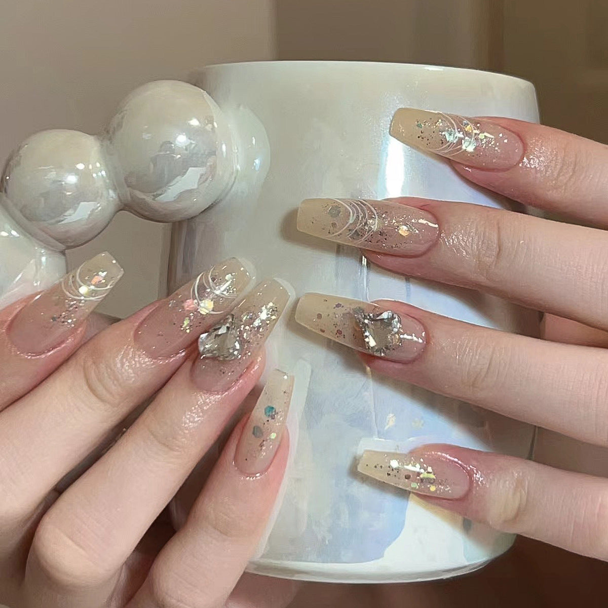 Handcrafted Festive Nail Set 10 Pieces