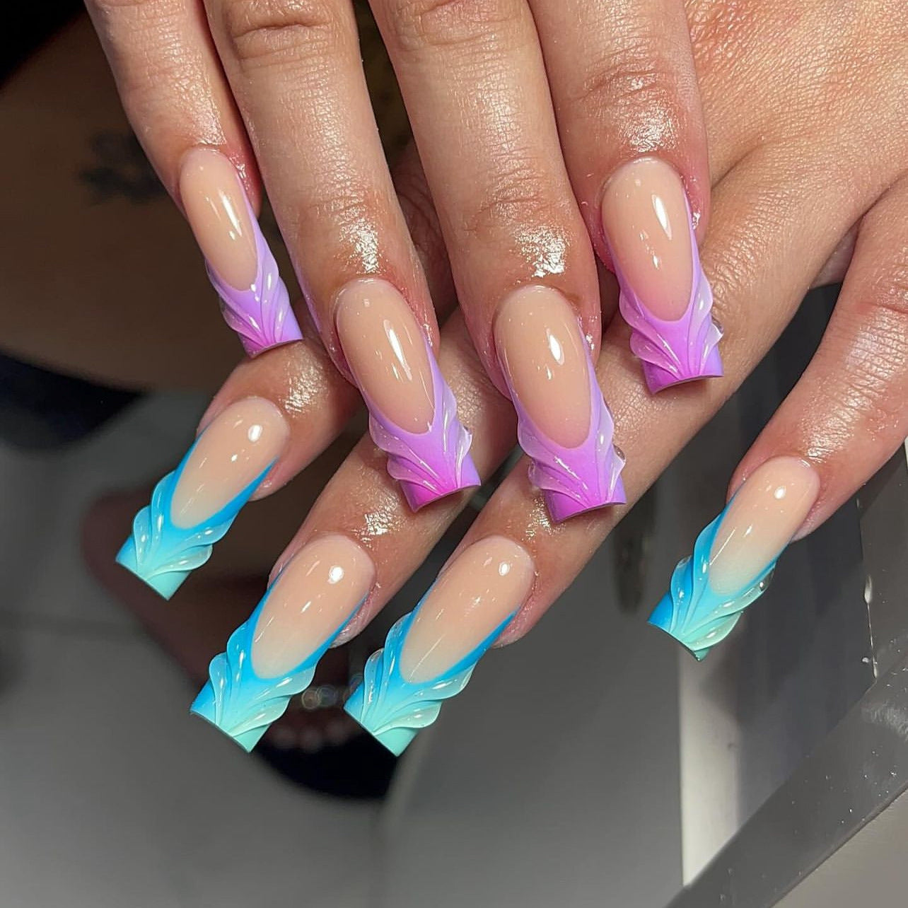 Stunning Marble Nail Set 10 Pieces