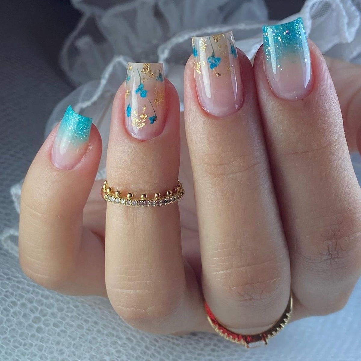 Crystal Fake Nails Set 10 Pieces
