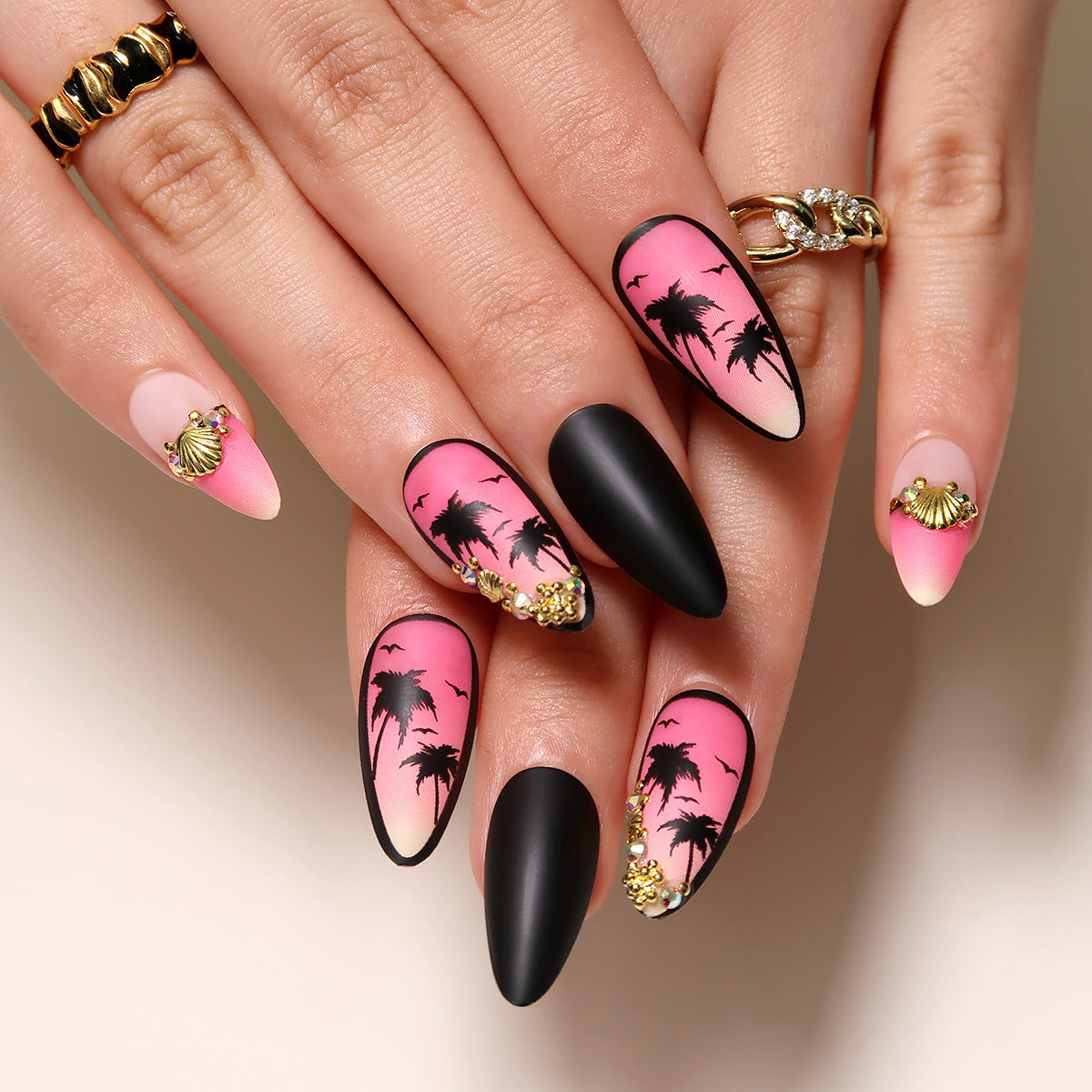 Holographic Fake Nails Set 10 Pieces