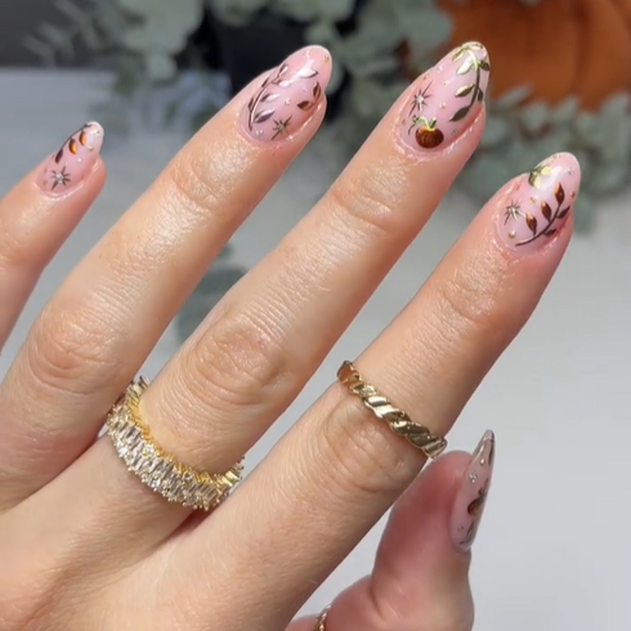 Glitter Fake Nails Set 10 Pieces