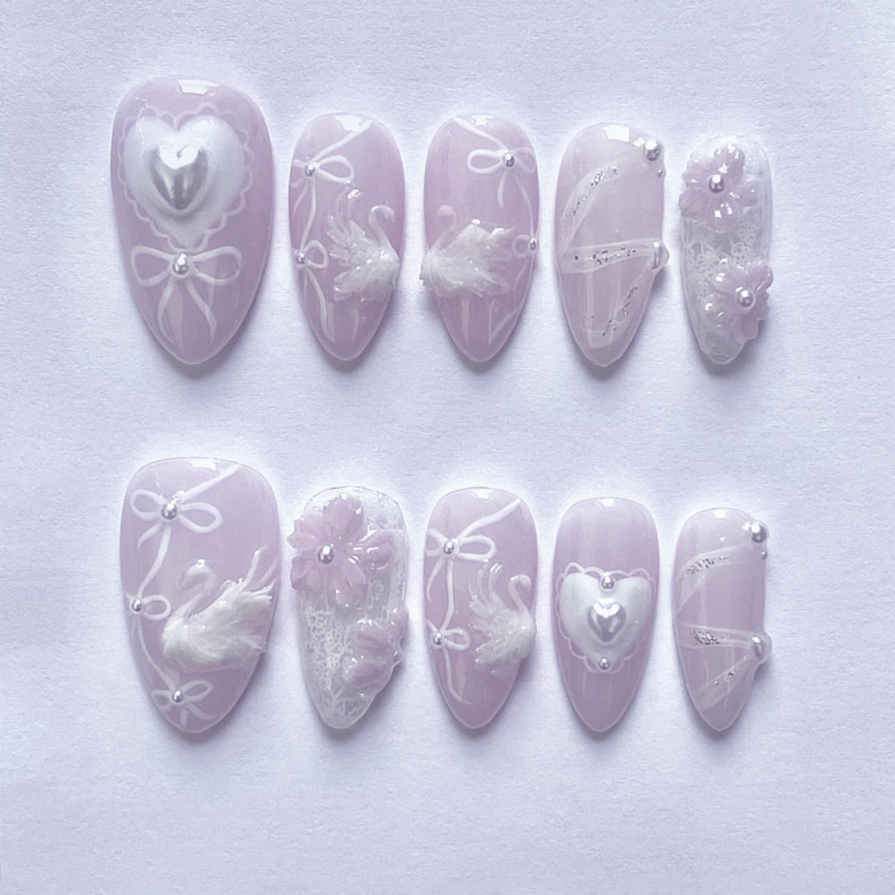 Stunning Holographic Nail Set 10 Pieces