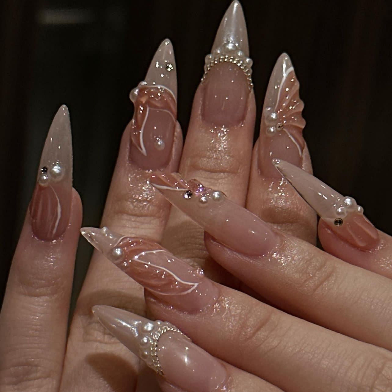 Stunning French Nail Set 10 Pieces