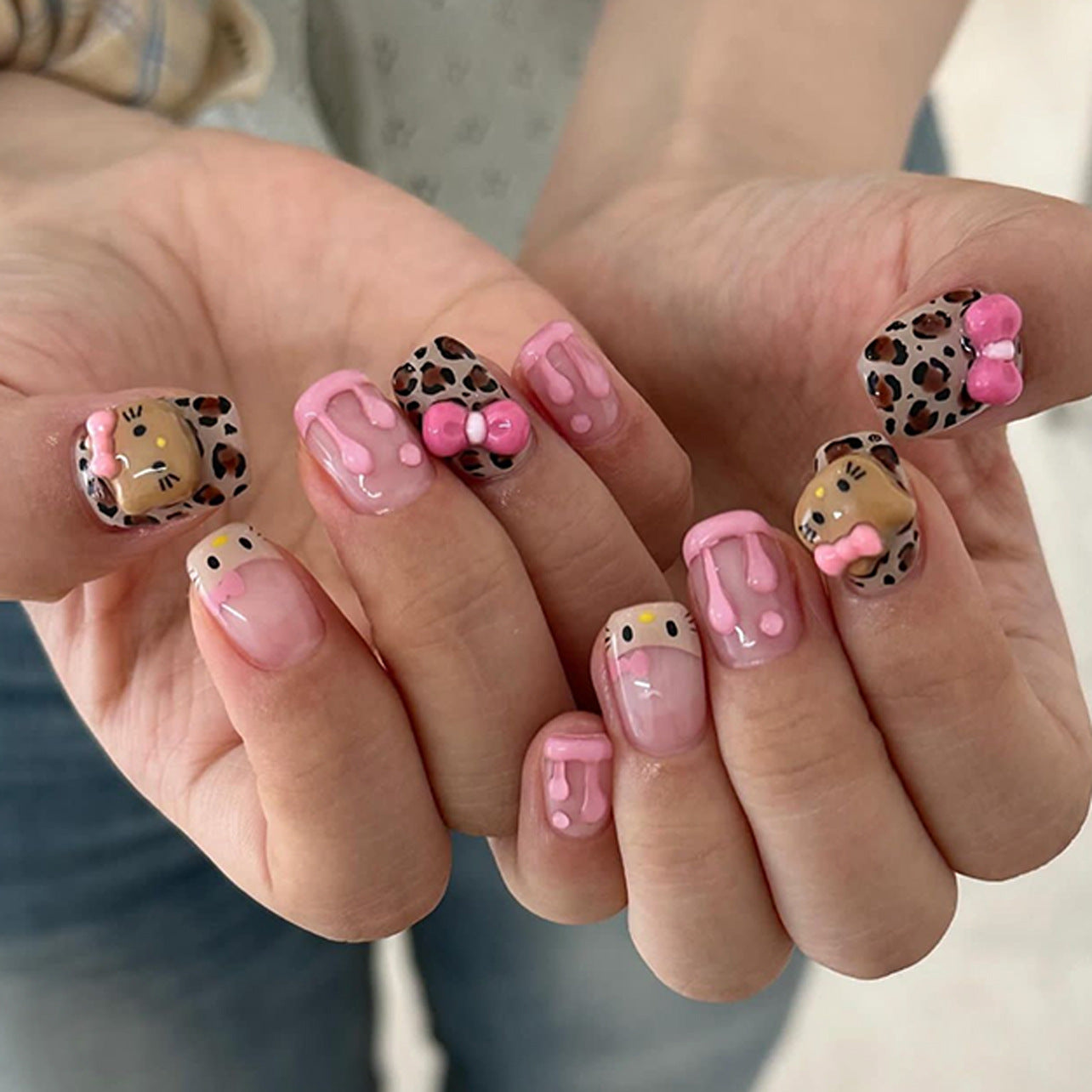 Marble Fake Nails Set 10 Pieces