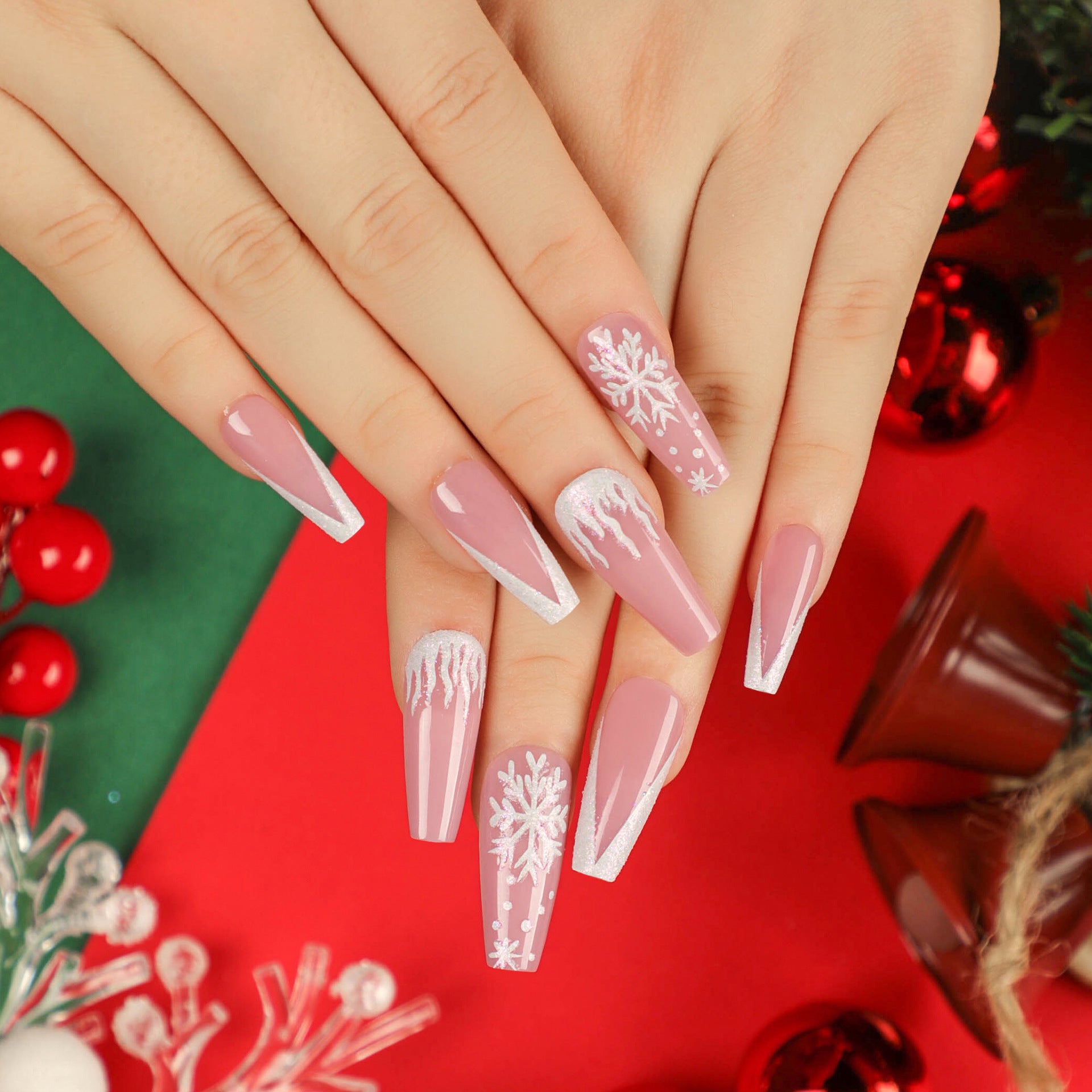 Stunning French Nail Set 10 Pieces