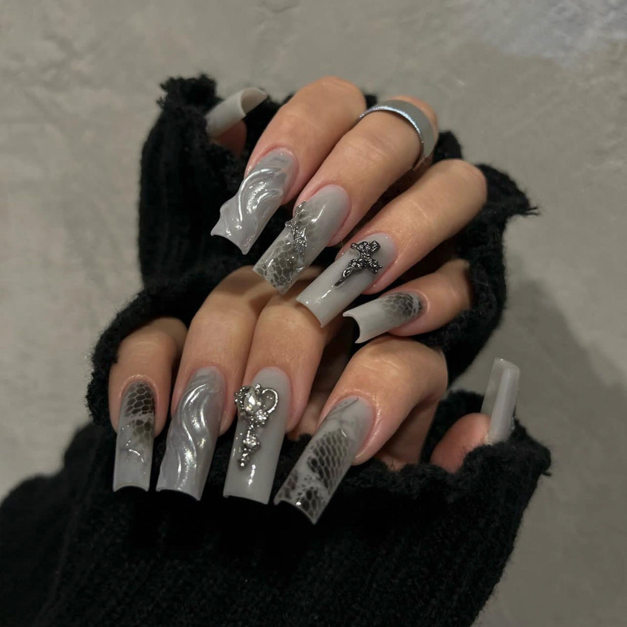 Geometric Designer Nail Set 10 Pieces