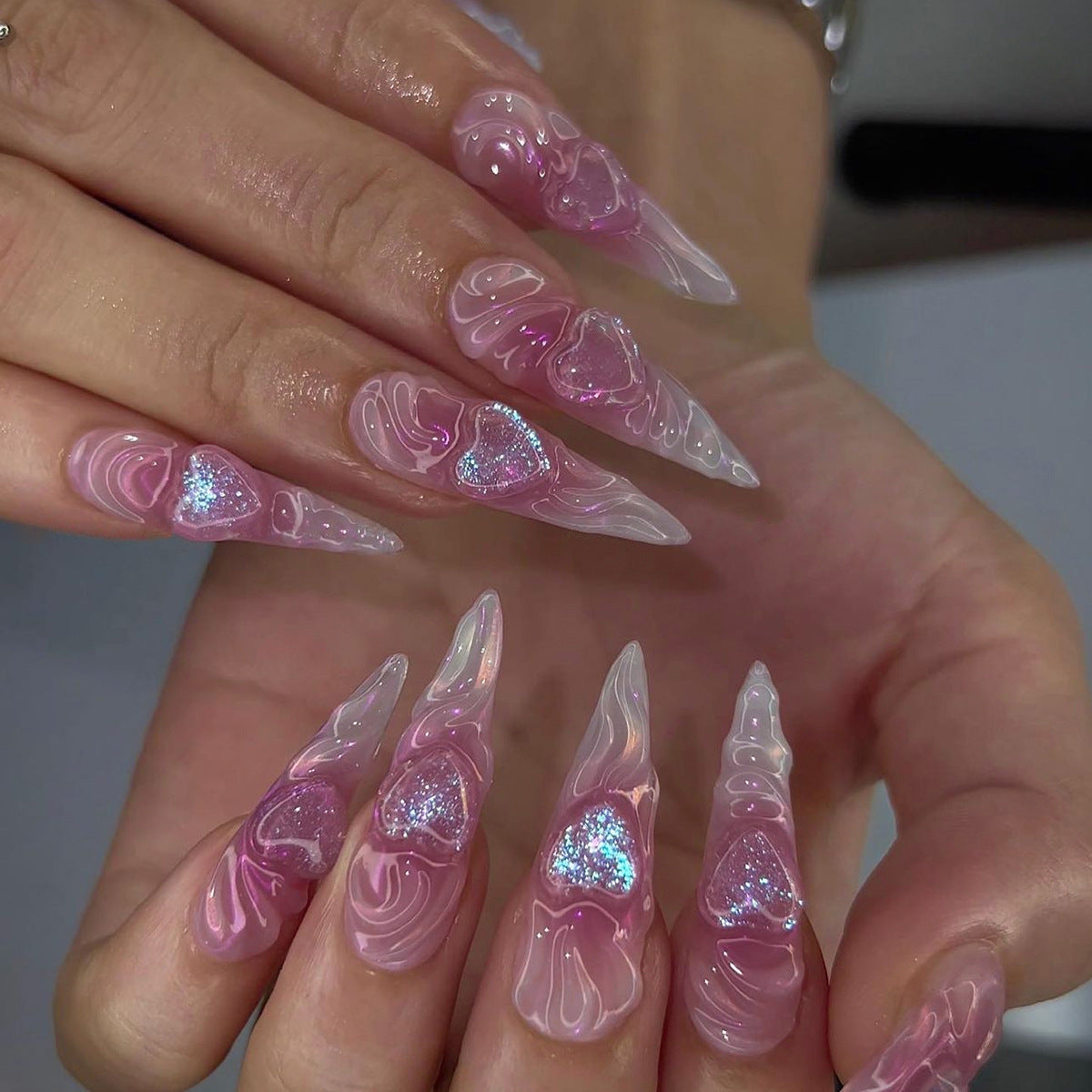 Handcrafted Pearl Nail Set 10 Pieces