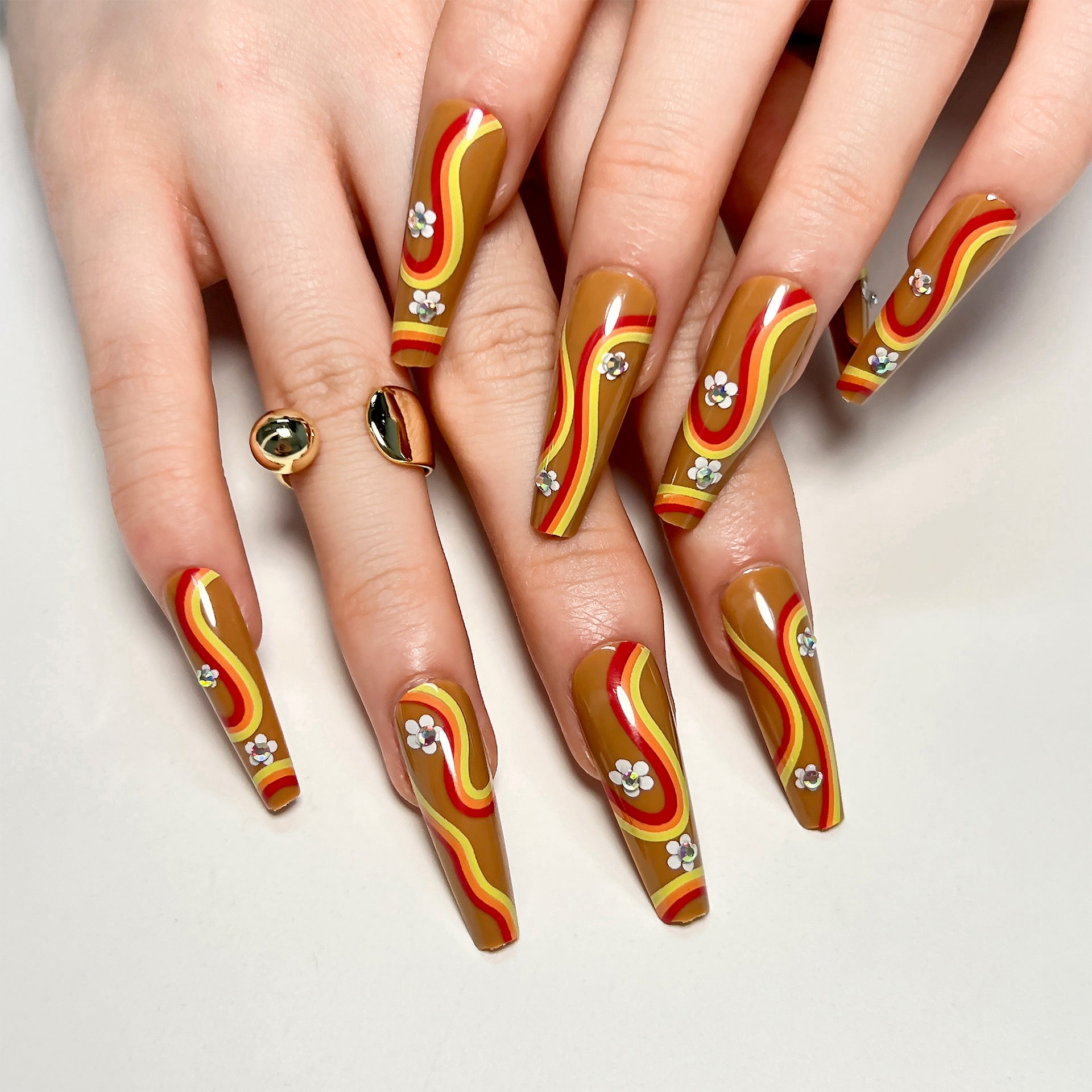 Crystal Designer Nail Set 10 Pieces