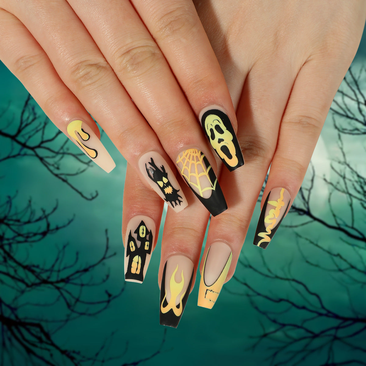 Glossy Fake Nails Set 10 Pieces