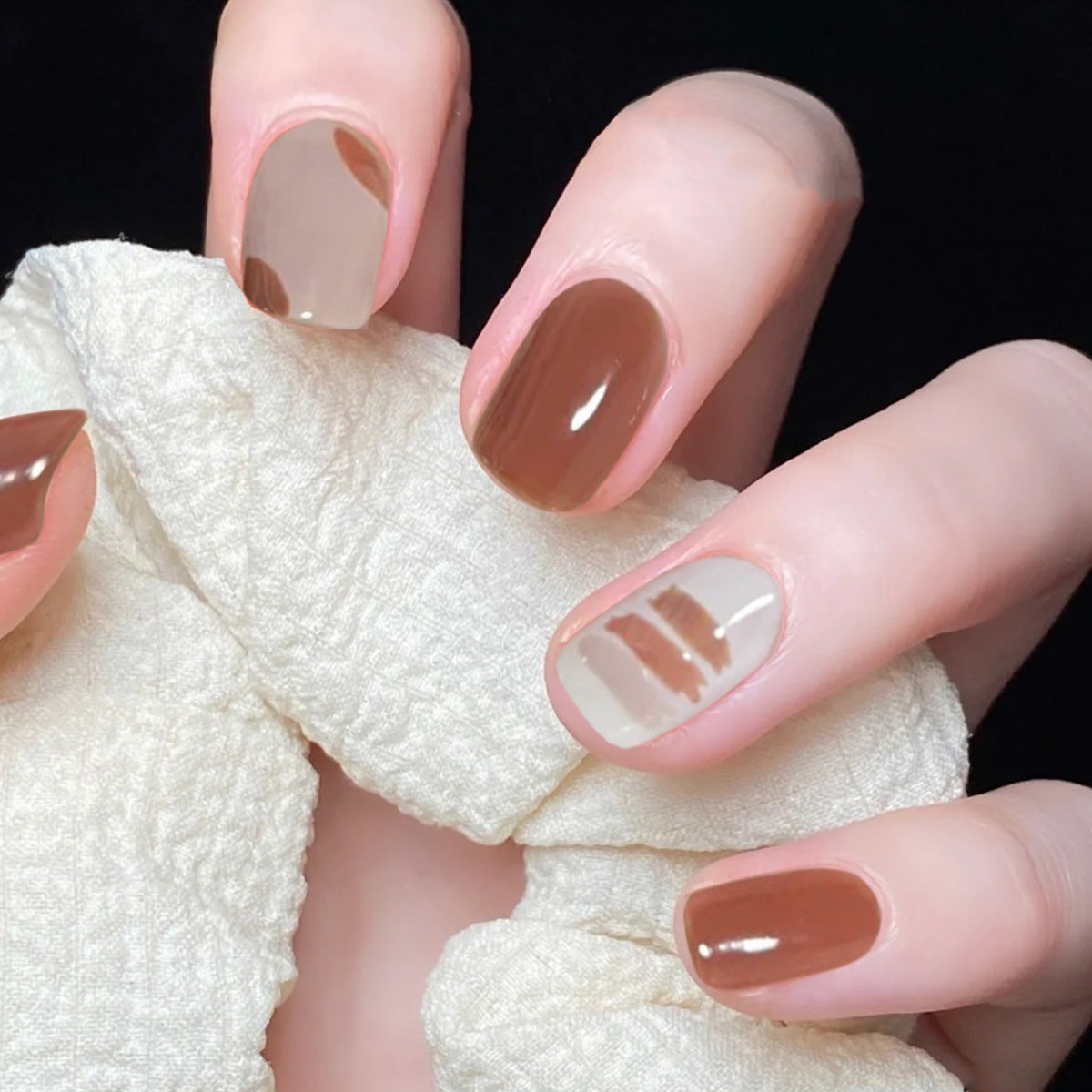 Natural Fake Nails Set 10 Pieces