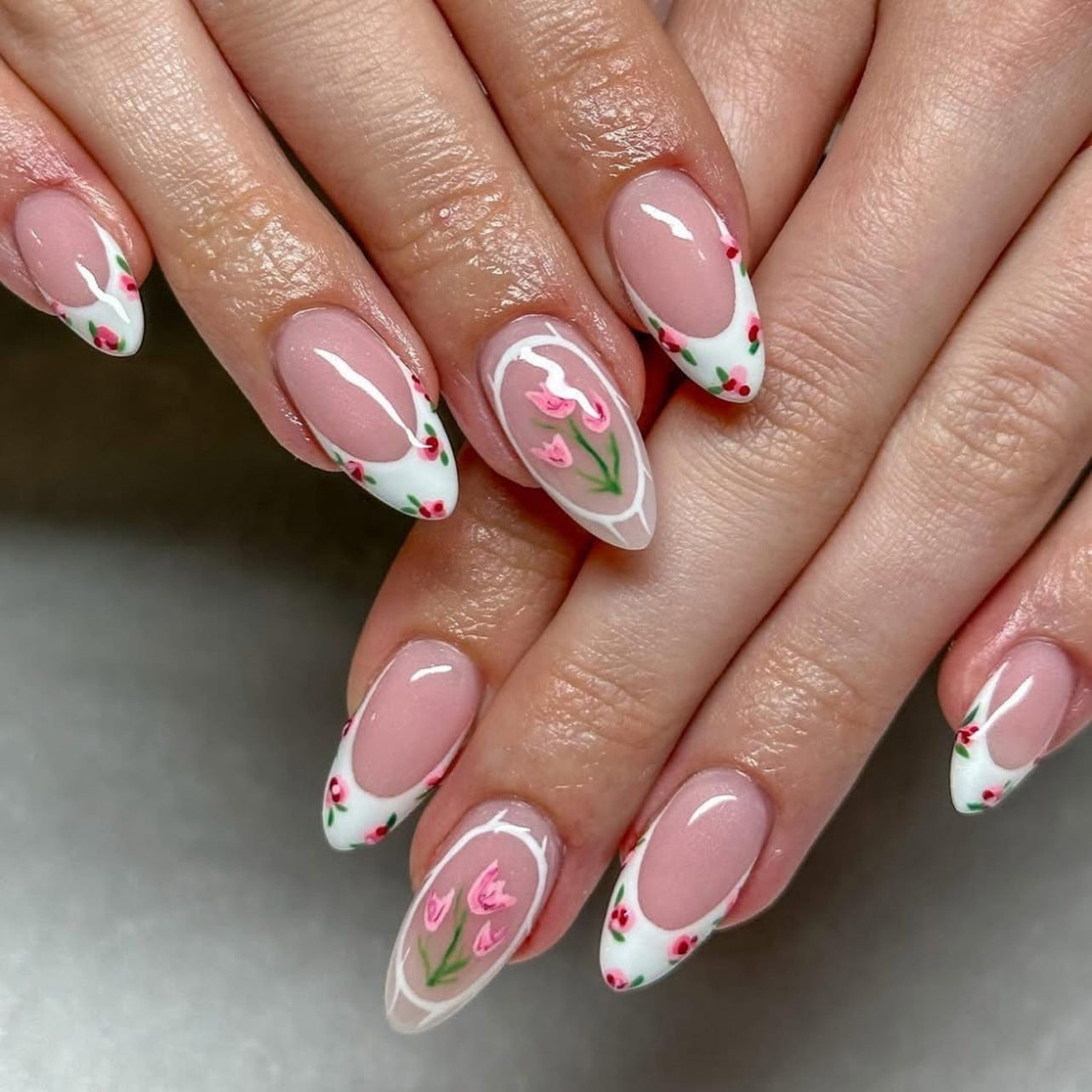 French Nail Set 10 Pieces