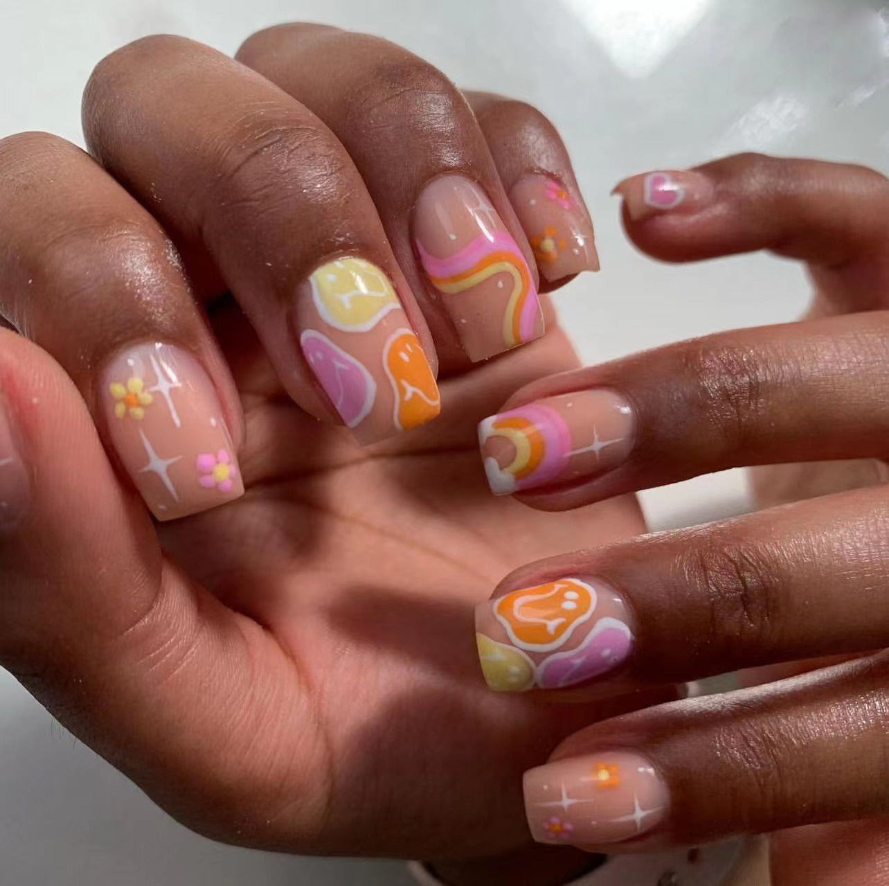 Glitter Fake Nails Set 10 Pieces