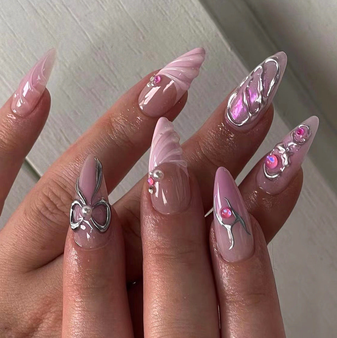 French Designer Nail Set 10 Pieces