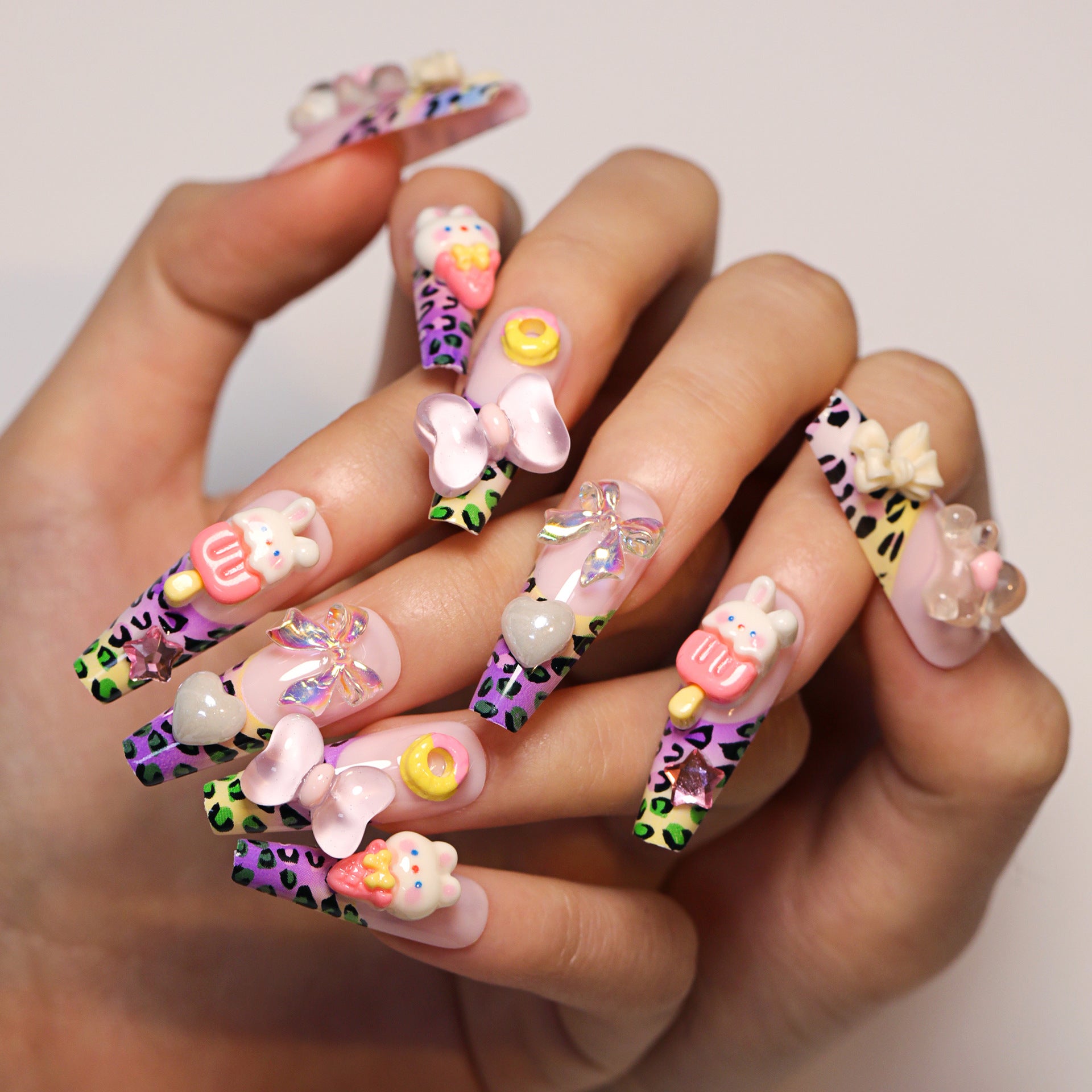Handcrafted Bohemian Nail Set 10 Pieces