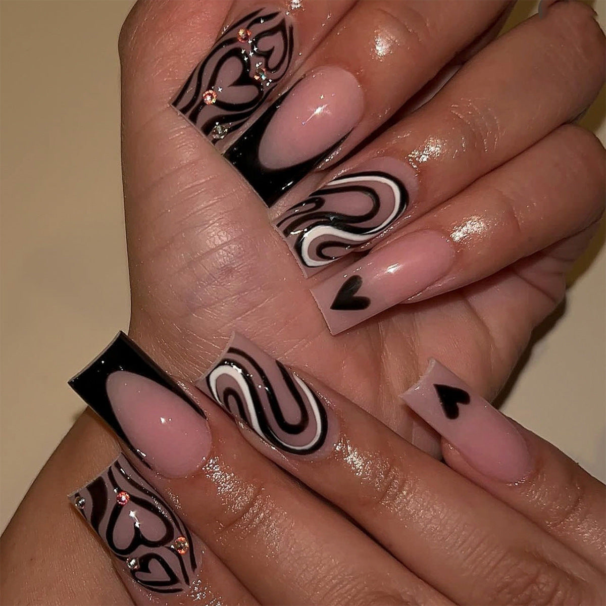 Abstract Designer Nail Set 10 Pieces
