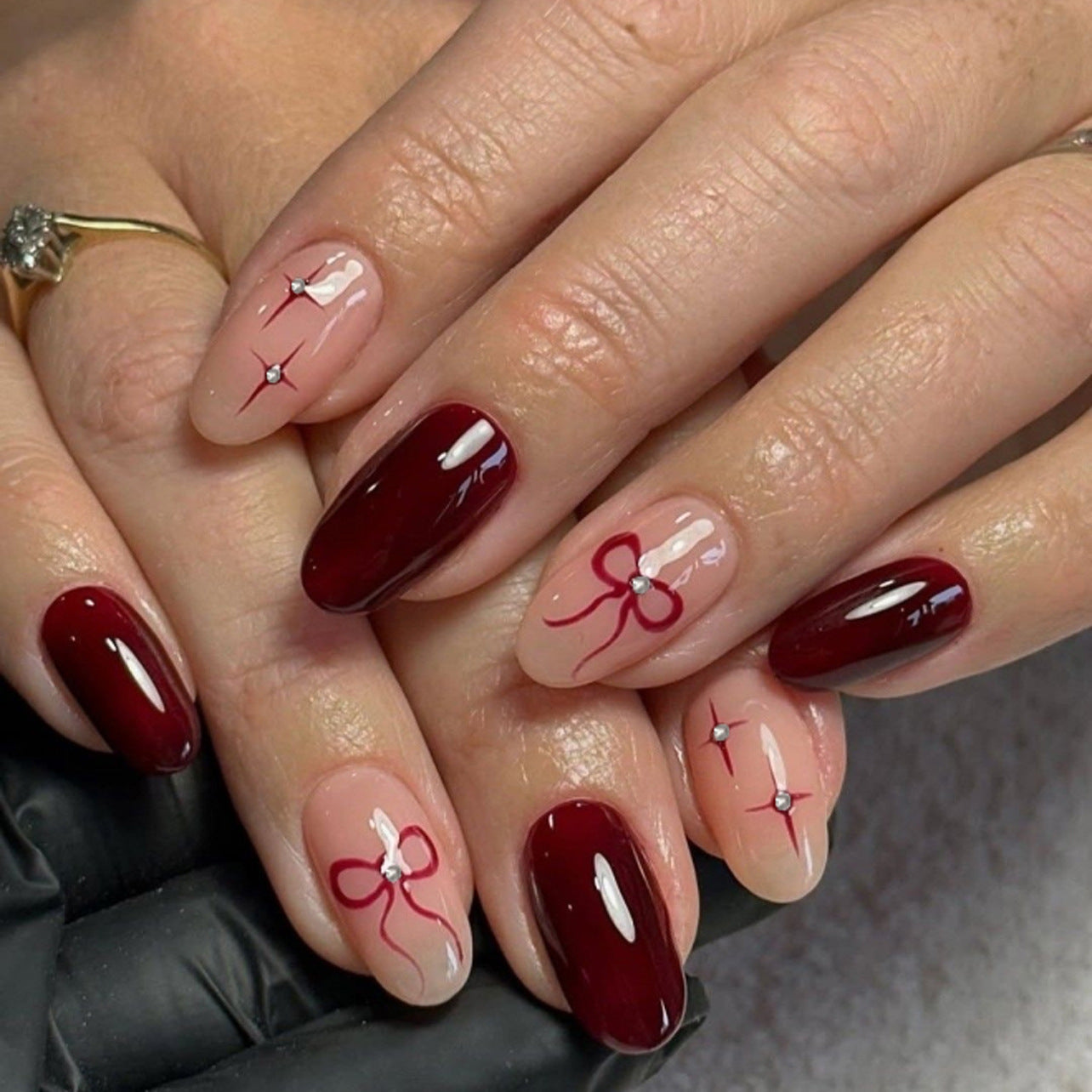 Floral Fake Nails Set 10 Pieces