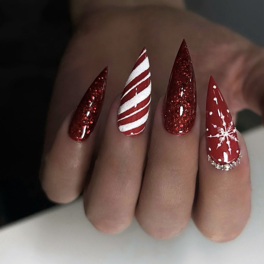 Stunning Glitter Nail Set 10 Pieces