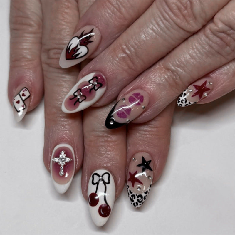 Festive Fake Nails Set 10 Pieces
