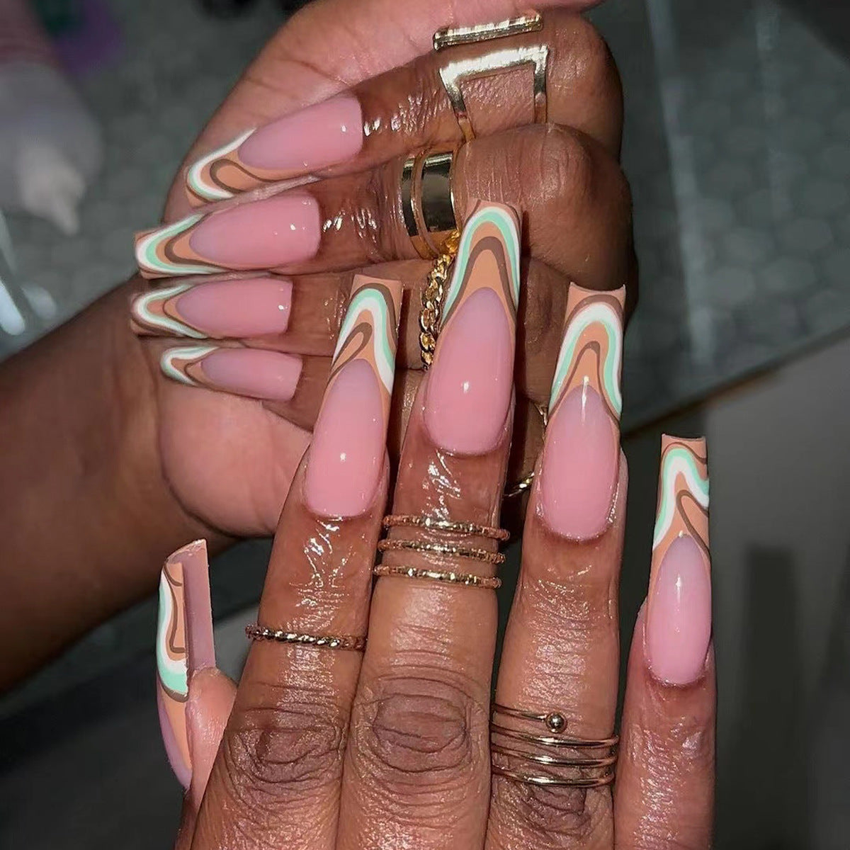 Crystal Fake Nails Set 10 Pieces
