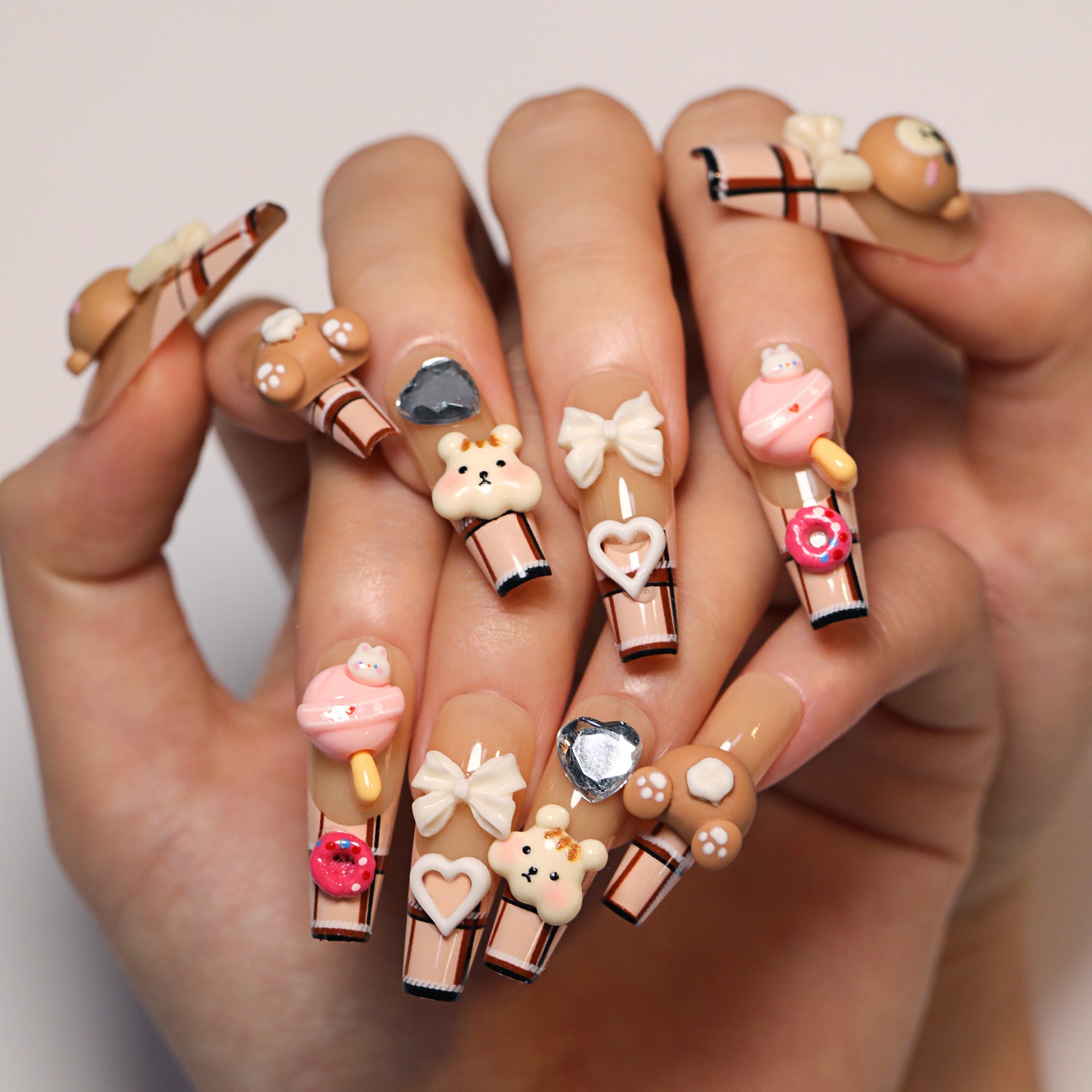 Geometric Designer Nail Set 10 Pieces