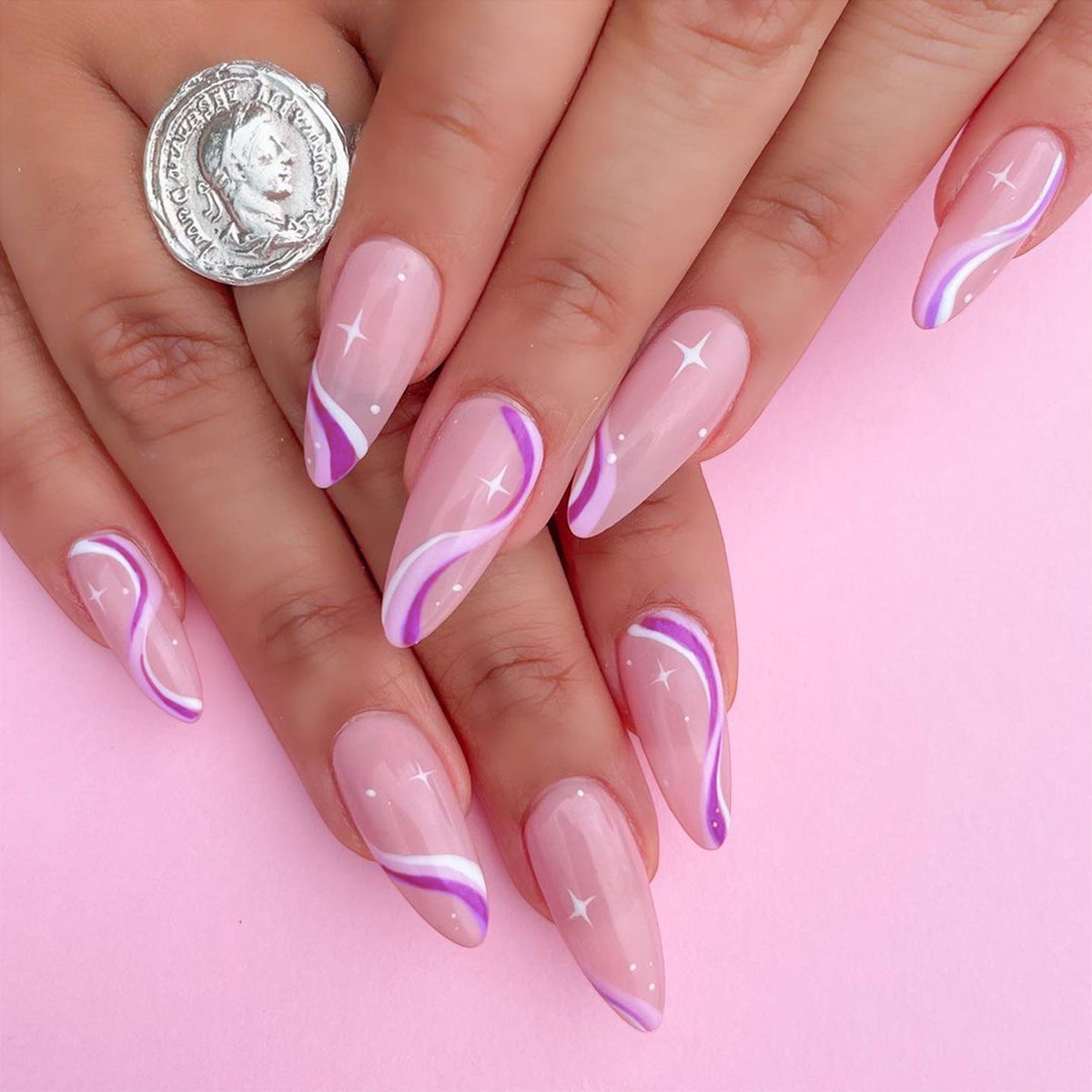 Glitter Press-On Nails 10 Pieces